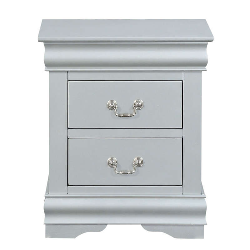 Modern Minimalist Nightstand, Silver