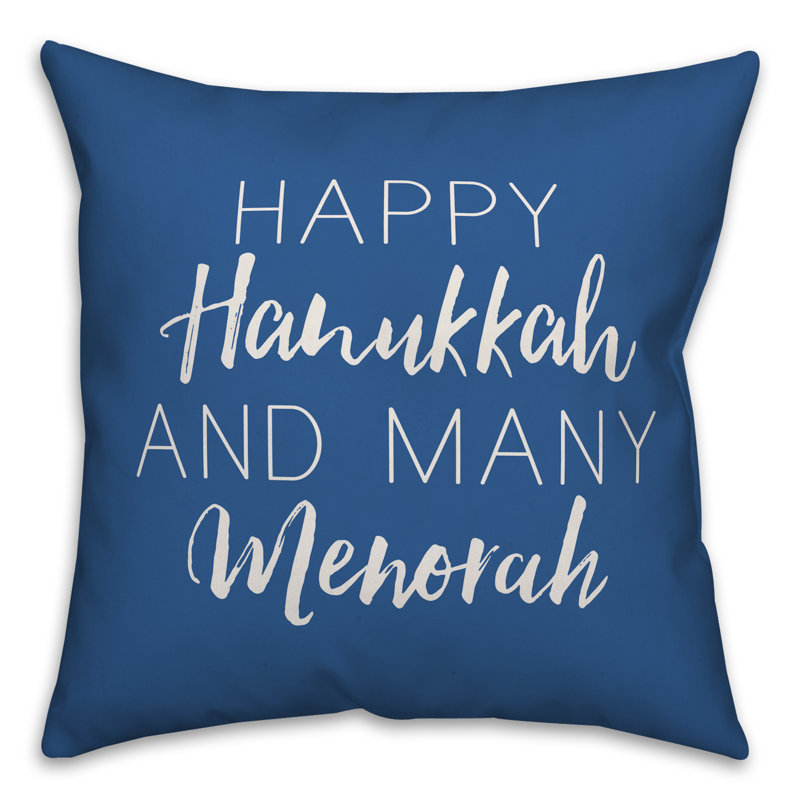  Housse de coussin Many Menorah, 16 po x 16 po, Polyester/ Bourre en polyester