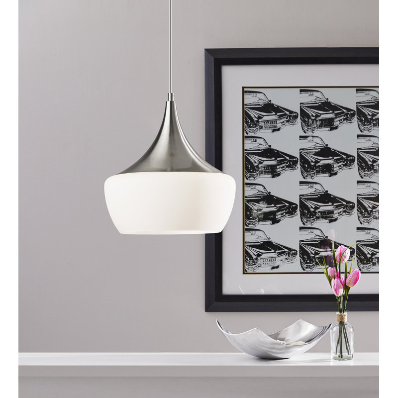 Luminaire suspendu en pot 1 lumière Bysshe, Blanc