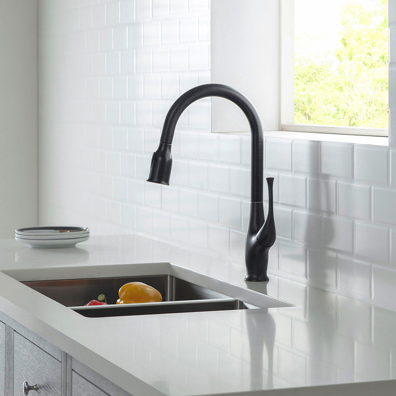 KIBI Cedar Pull Down Kitchen Faucet, Oil Rubbed Bronze, Without Soap Dispenser