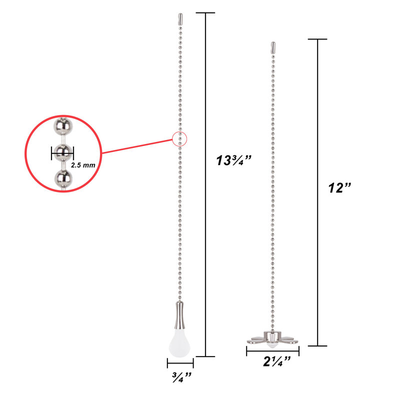 2 Piece Ceiling Fan Pull Chain Set