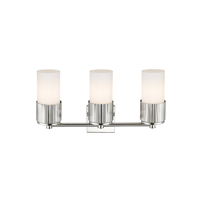 Éclairage pour meuble-lavabo mural 3 lumières Bolivar, Blanc, Nickel poli
