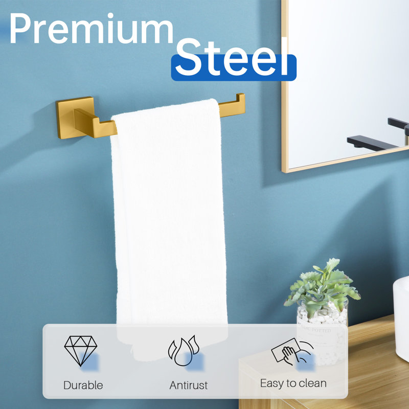 6 Piece Bath Hardware Set, Brushed Gold