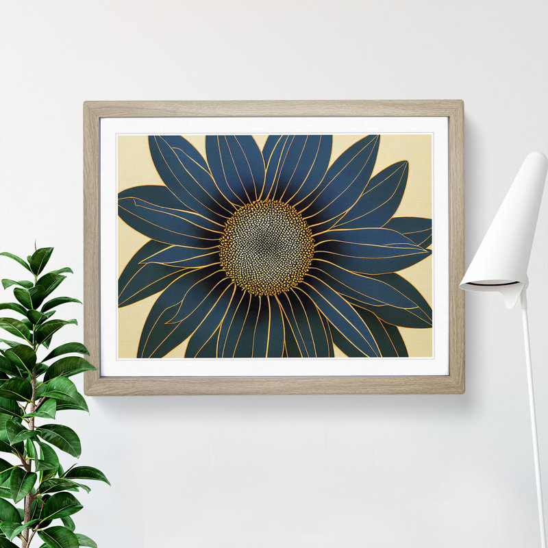 Extravagant Flower - Single Picture Frame Print, 25cm H x 34cm W x 2cm D, Oak Framed