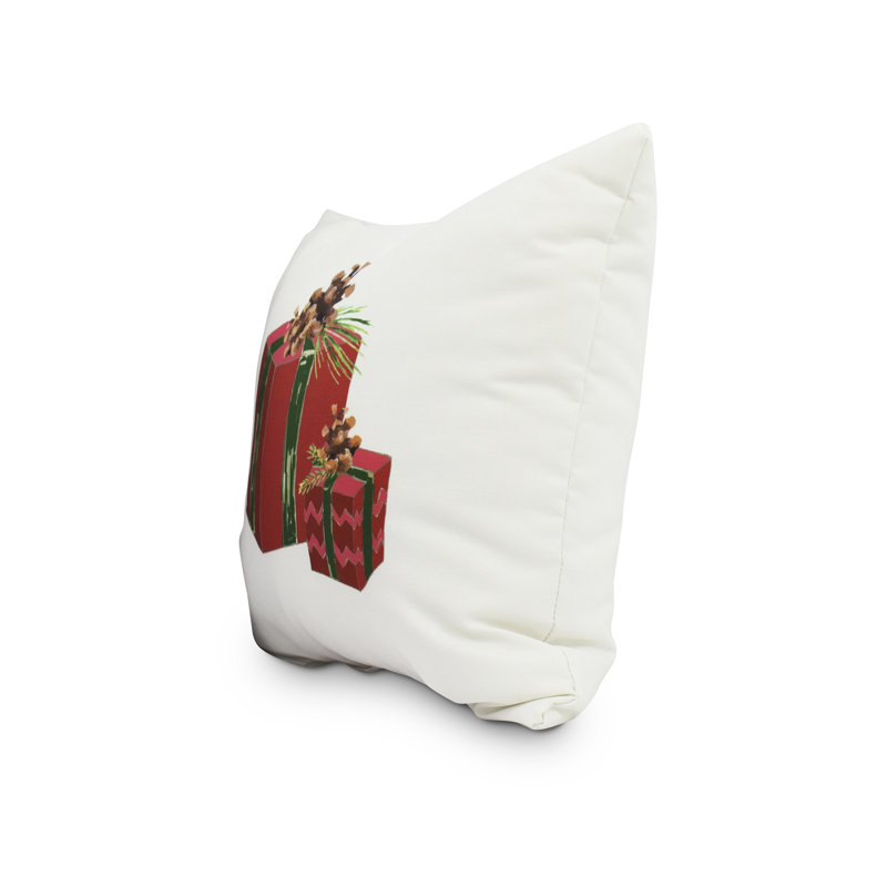 Housse et insert de coussin décoratif carré nature Maselli, 26 po x 26 po, Rouge / Blanc