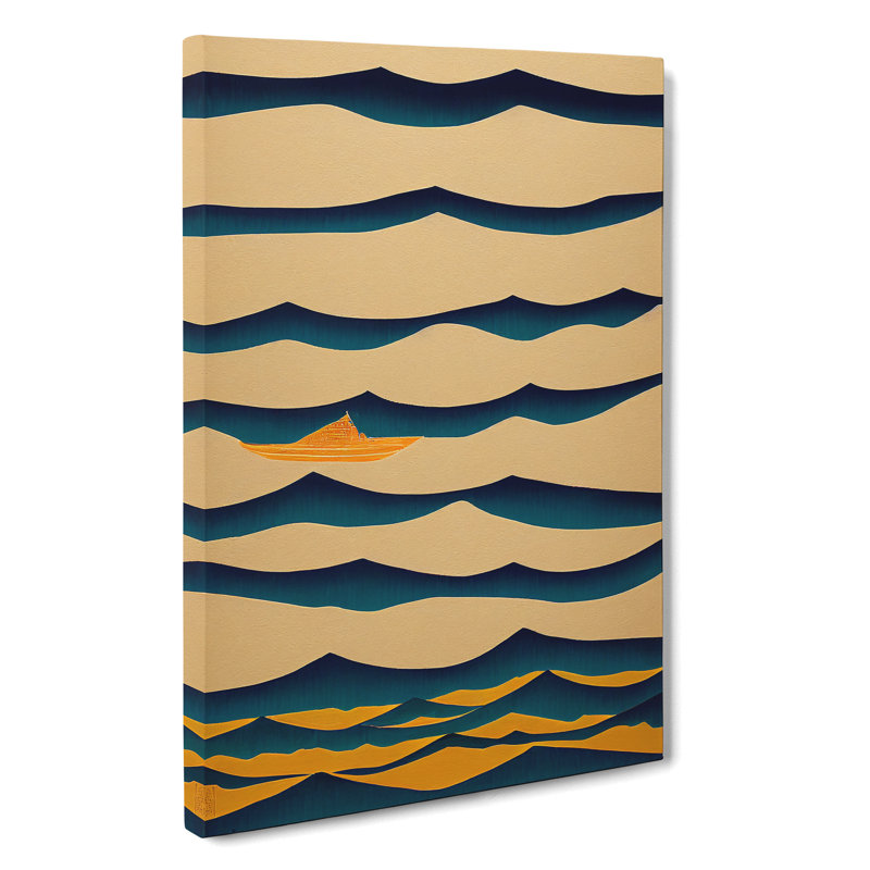 XC1022-1691X Contemporary Ocean Wave Art Abstract - Wrapped Canvas Print, 60cm H x 40cm W x 3cm D