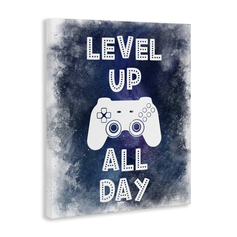 Toile Splash «Level Up All Day», conception par Marcus Prime, H 40 po x l 30 po