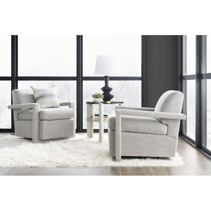 Thom Filicia Home Swivel Armchair, Tuck Linen