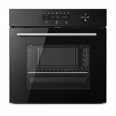 24 Inch Built-in Single Wall Oven, 2.5 Cu.ft Electric Oven with 5 Cooking Modes, 3000W Power, Touch & Knob Control, Low-E Glass Door, Cooling Fan & Easy Clean Enamel