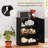 Floor Storage Cabinet Modern Storage Organizer with Adjustable Shelves &2 Doors-1777896575