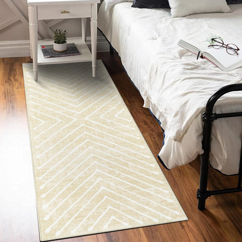 Tapis lavable à rayures Modern Modern, Tapis de couloir 2 pi x 6 pi