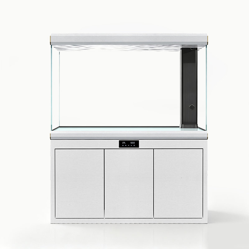 Nordic-Style Glass Arowana Aquarium Tank, 26.42 Gallon (61.02"H x 45.67"W x 15.75"D), White