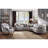 Manito 34" Wide Armchair in Navy/White/Chocolate