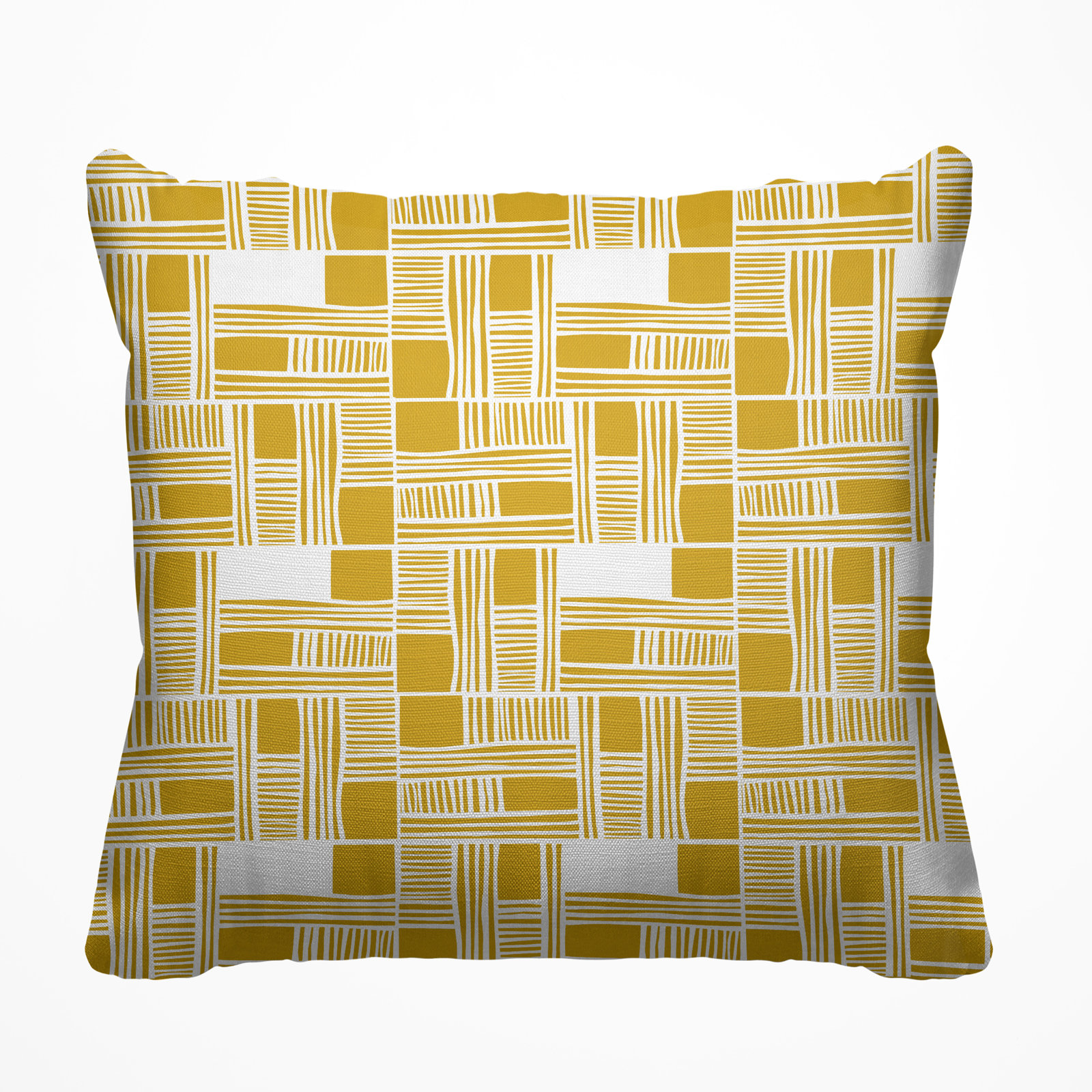 Kapri 20" x 19" Pillow Cover and Insert, Yellow, 19" x 19", Square