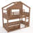 Twin Size Bunk Bed/Loft Bed With Bookshelf, House Design, High-Quality Safety Fencing,Natural-203083940-203083939