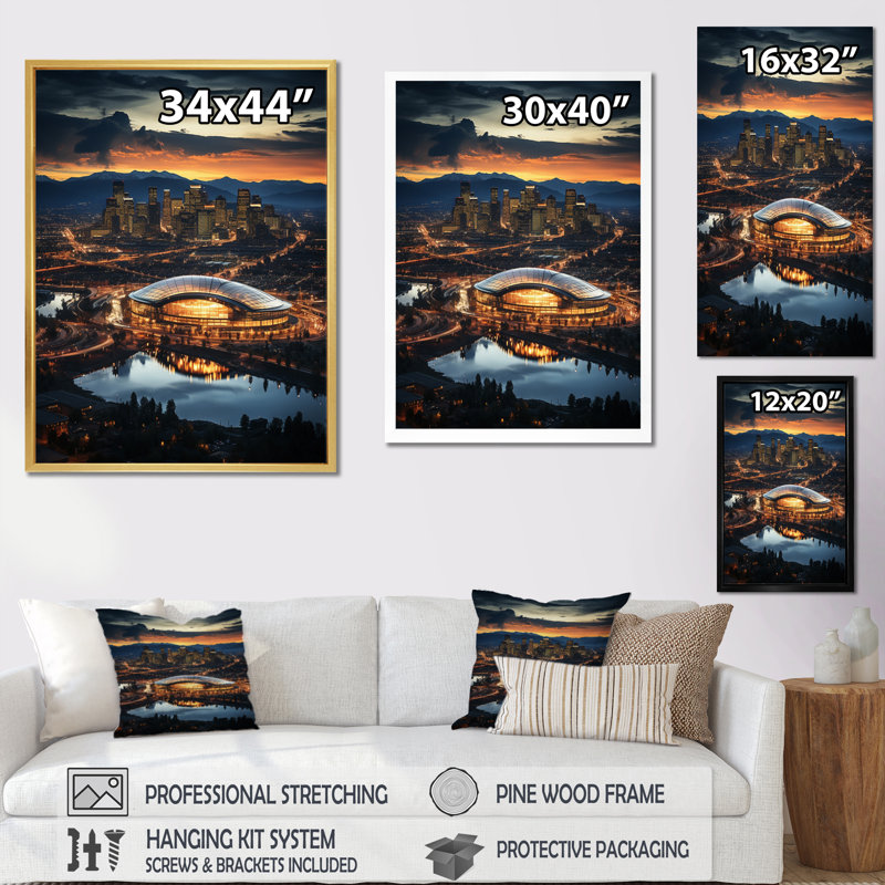 «Laneshia Denver Beautiful Cityscape In Futur», reproduction, H 20 po x l 12 po x P 1 po, Cadre photo noir