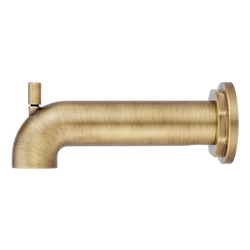 Signature Hardware Greyfield Tub Spout with Diverter, Aged Brass