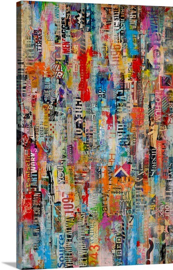 «Abstract Metromix 22» par Erin Ashley, impression, H 48 po x l 32 po x P 1,5 po, Toile