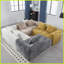Canapé modulaire en L modulaire avec méridienne 98,42 pouces Modern - tissu chenille de luxe, aucun assemblage requis-1291322216