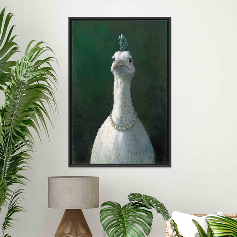 Impression sur toile, "Elegant Fowl with Pearls", art mural moderne, 1P, 67 po H x 47,3 po l