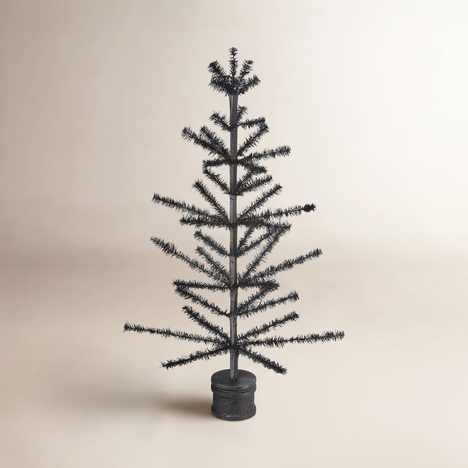 36" Halloween Feather Tree, Black