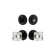 Viaggio Circolo Leather Texture Rosette Complete Entry Set with Quadrato Crystal Knob