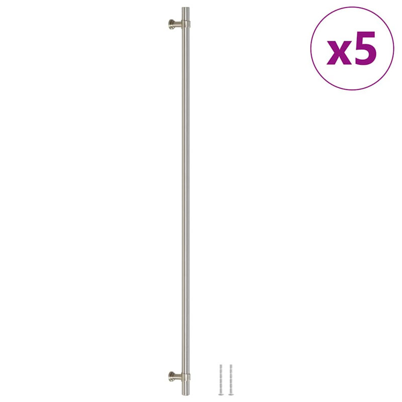 Metro Lane Cabinet Handles 5 Pcs Silver 224 Mm Stainless Steel, 480 Mm, Silver