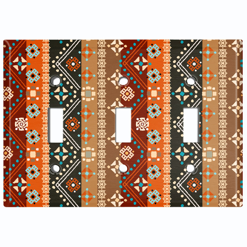 Patterned 3 - Gang Toggle Light Switch Standard Wall Plate