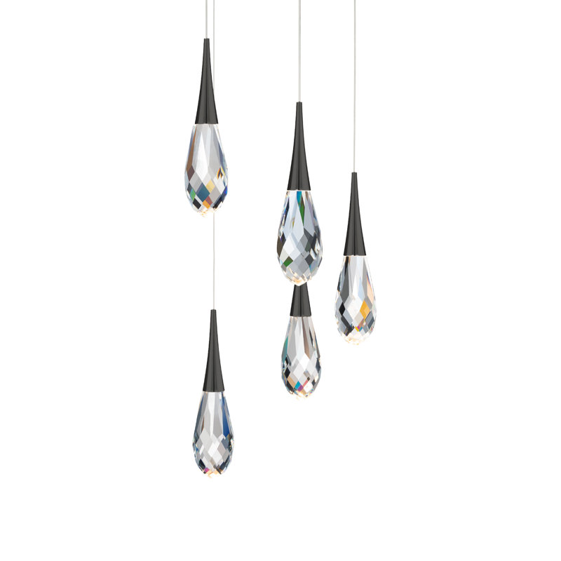 Hibiscus 5 - Light LED Pendant, Black