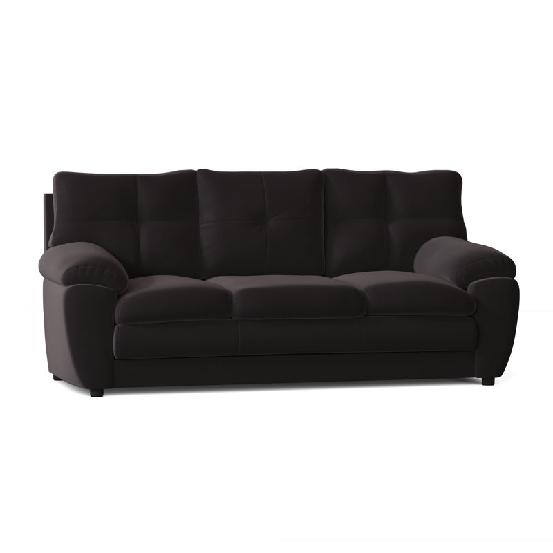 Kenn Upholstered 84'' Sofa, Dyed Solid Black