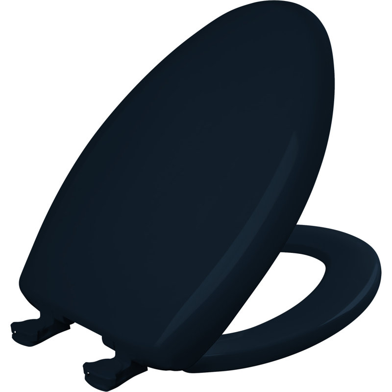 Siège de toilette allongé en plastique Lift-Off, Bleu marine