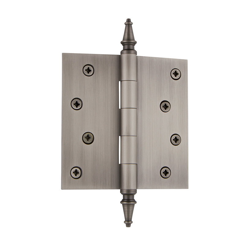 4'' x 4'' Brass Butt Bearing Hinge, Antique Pewter