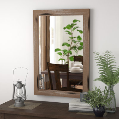 Ferrao Wood Rectangle Wall Mirror