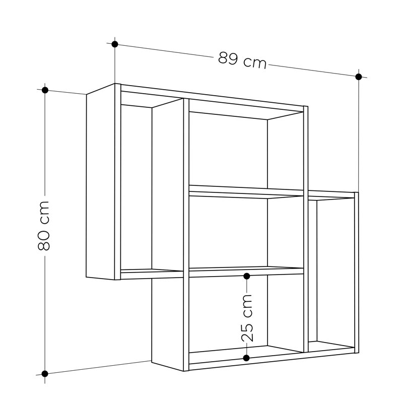 Mito Square Floating Shelf Modern Geometric Wall Shelf, White