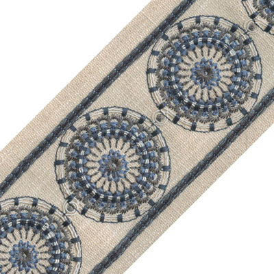 Fortress Alcaide - Embroidered Polyester–Cotton Blend Tape Fabric, by the Yard