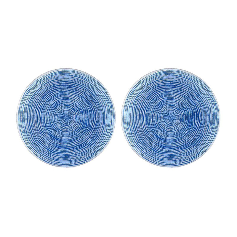 Service de vaisselle en verre rond de 7,75 po (ensemble de 2), Marine
