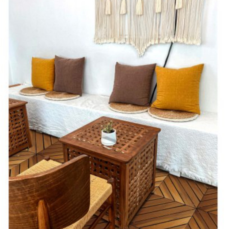 Carreaux de terrasse emboîtables en bois d'acacia naturel de 11,4 po x 11,4 po, revêtement de sol en PP imperméable et résistant aux chocs pour patio et balcon