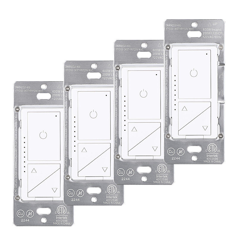 Interrupteur à 3 voies, compatible avec les ampoules à intensité variable, blanc