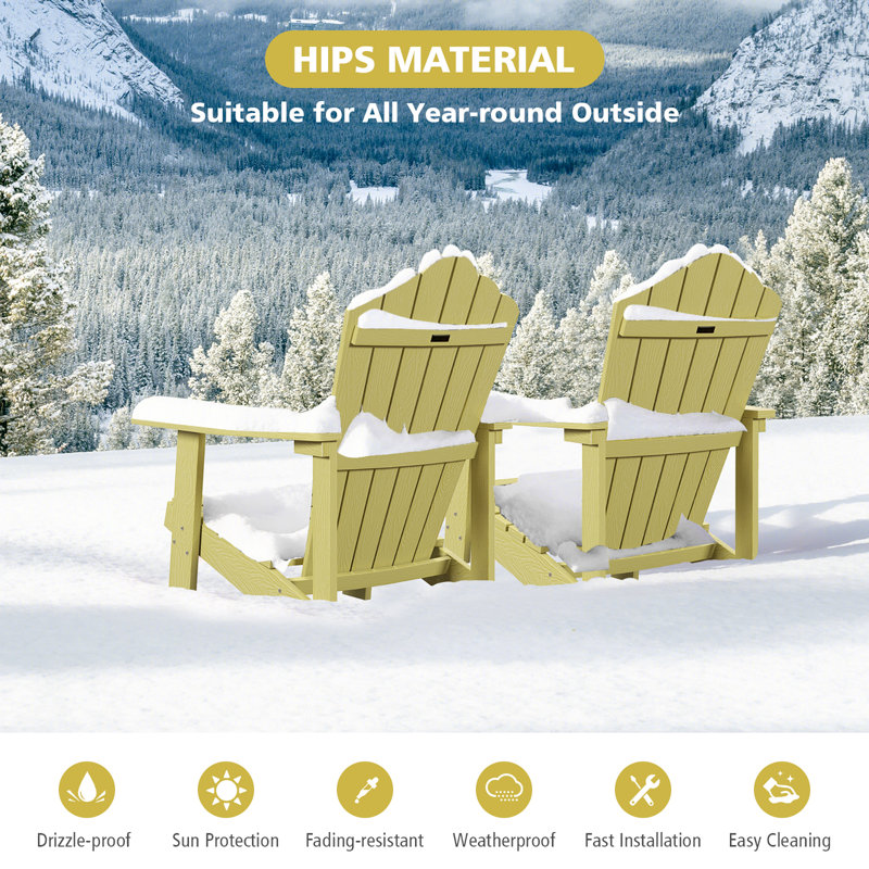 Gumbert Plastic/Resin Adirondack Chair, Yellow