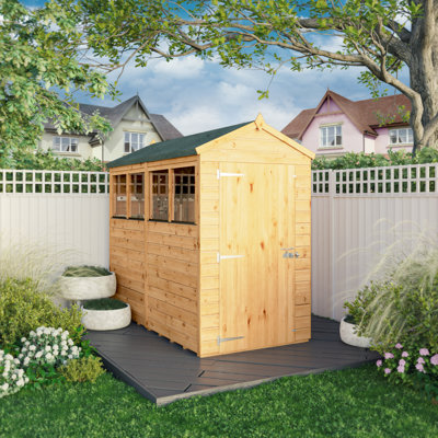 Mercia 8 X 4 Woodsman Shiplap Apex Shed (Glass)