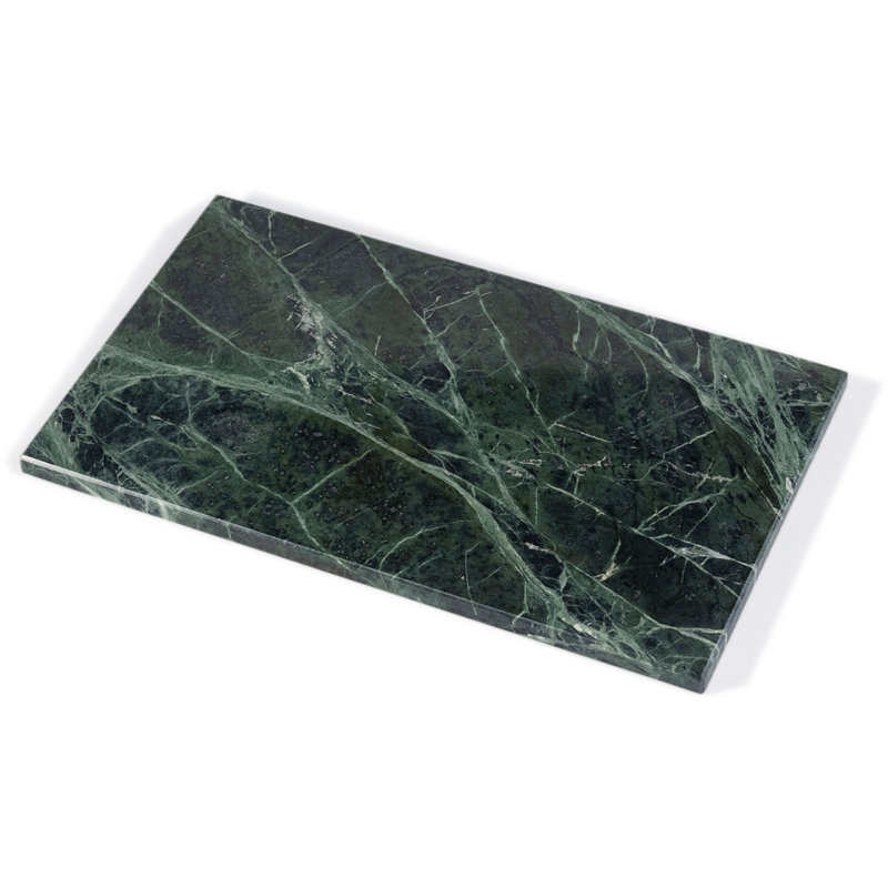 Guein Rectangle Natural Marble Tray,Indian Green