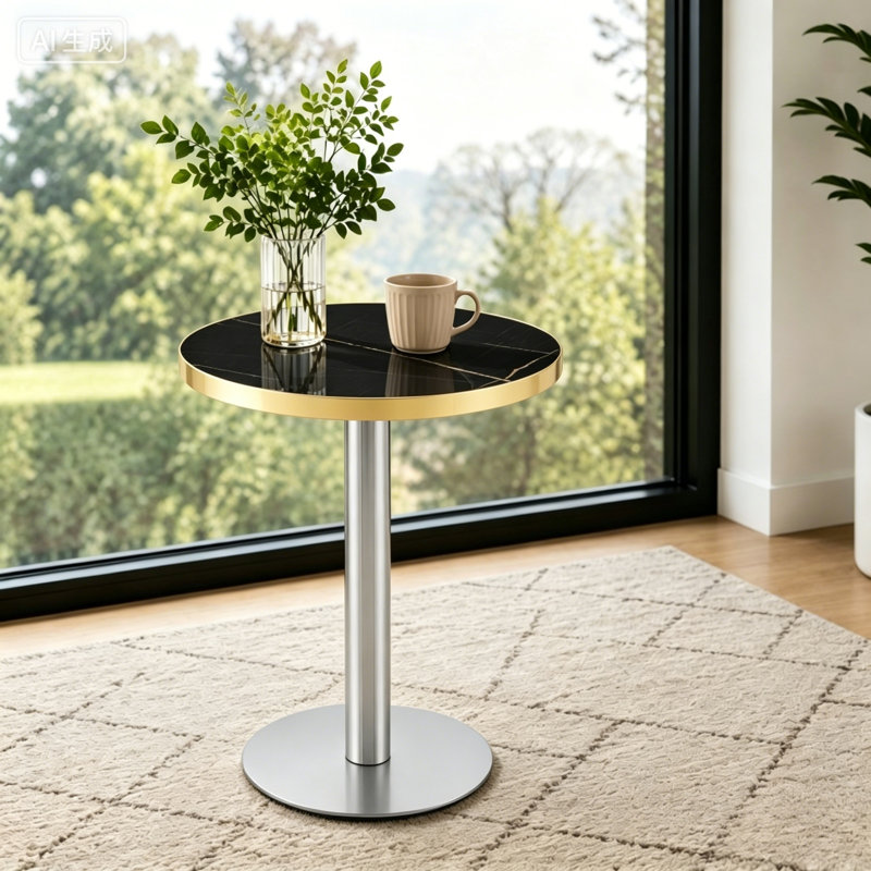Tables basses et modernes Modern, 23,6 po en acier aggloméré marbré