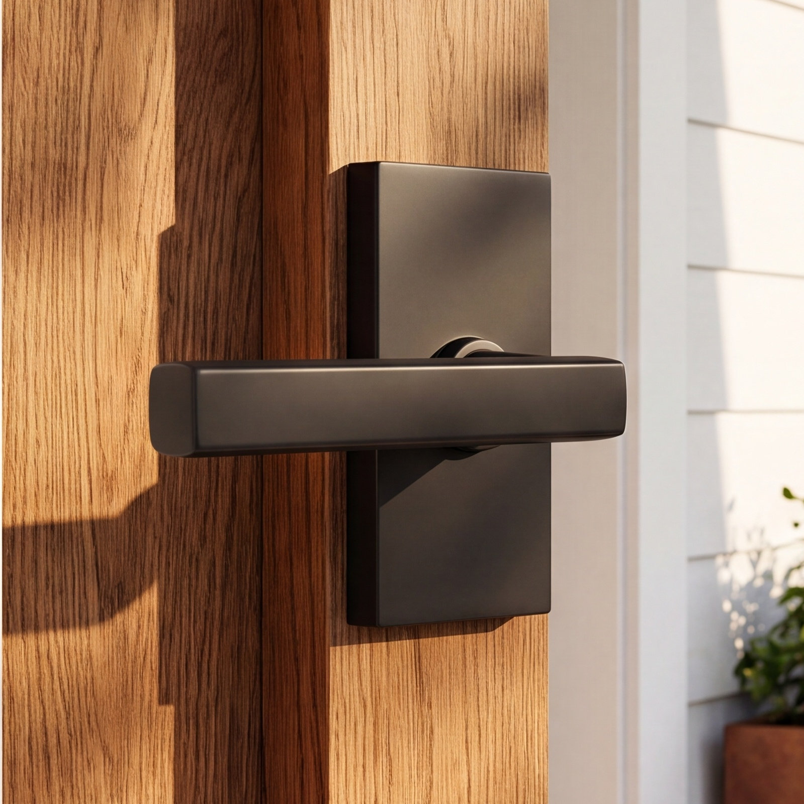Freestone Passage Door Lever, Flat Black, Right
