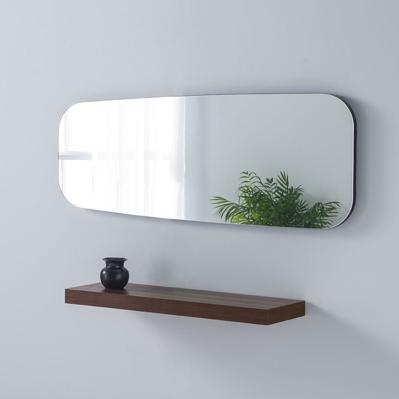 Akvile Asymmetrical Wall Mirror, Black