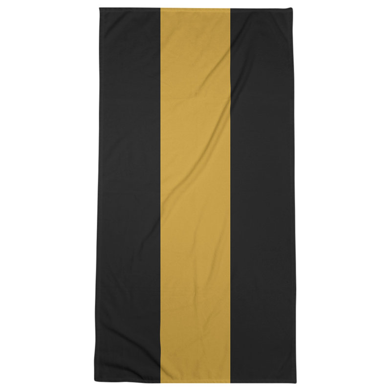 Jacksonville Throwback Football Stripes Bath Towel, Black/Gold, Polyester/Cotton