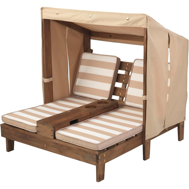 Davona Outdoor Lounge Chair, White/Cream, Brown