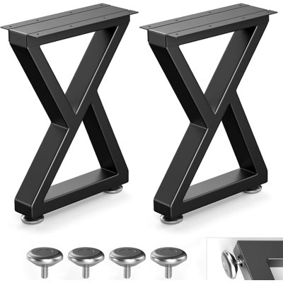 16" Metal Bench,Black End Table Legs (H16 x W11.8, Set of 2)