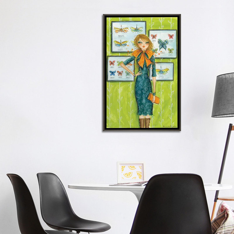 «Best Dress Butterfly Bow», art encadré, H 40 po x l 26 po x P 1,5 po, Toile encadrée de bois rustique foncé