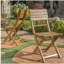 Chaise de salle à manger d'extérieur pliante en bois d'acacia (ensemble de 2), naturel-584426258