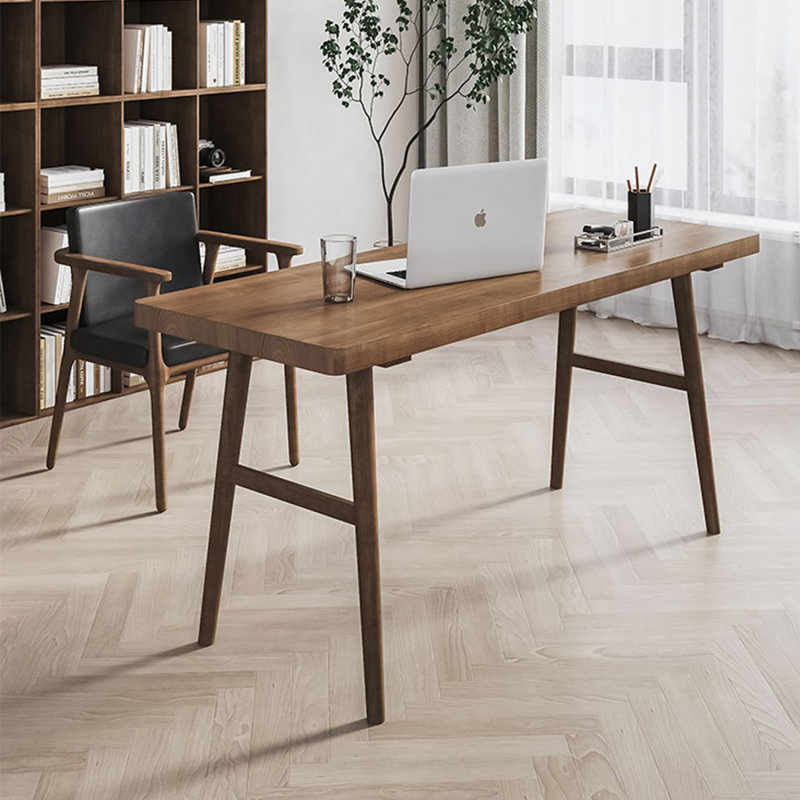 Nut-brown Rectangular Solid Wood Writing desk, 29.53"H*55.12"W*23.62"D